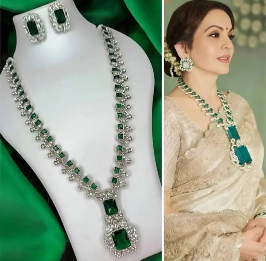 Alloy Jewel Set (Silver, Green)